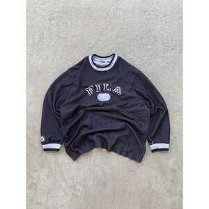 90s Vintage Fila Pullover Sweatshirt Mens Large Sun Faded Cropped Boxy Fit Layer